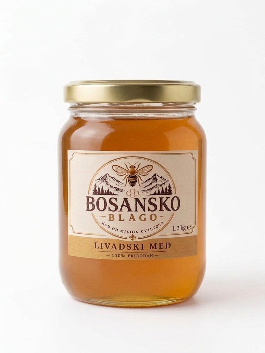 Tegla prirodnog livadskog meda od 950 grama